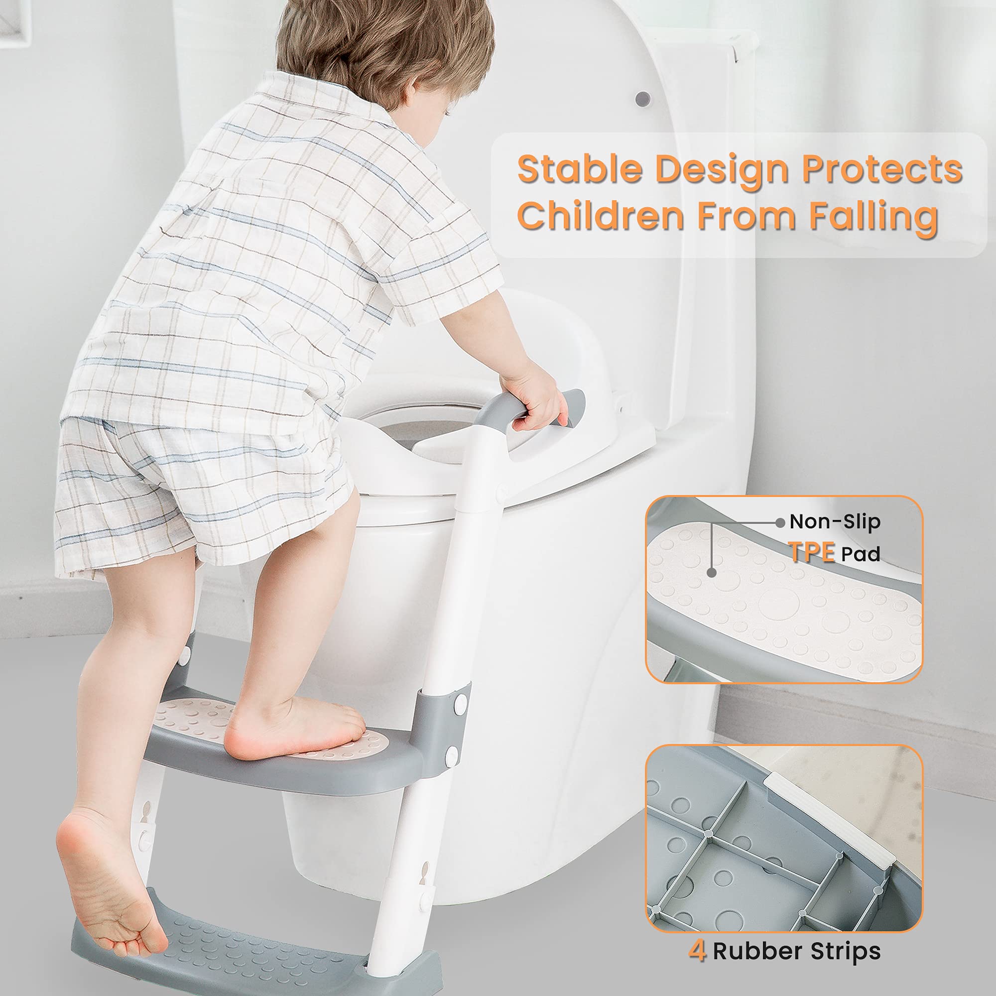 Kids Potty Training Toilet Seat with Step Stool Ladder for Baby