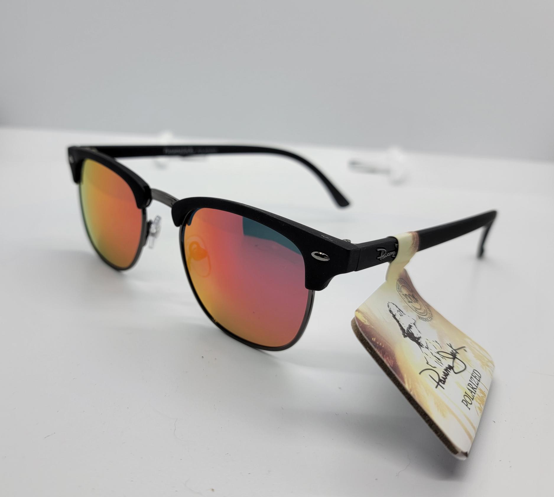 Panama Jack Black Red Mirror Polarized Sunglasses 100% Uva Uba